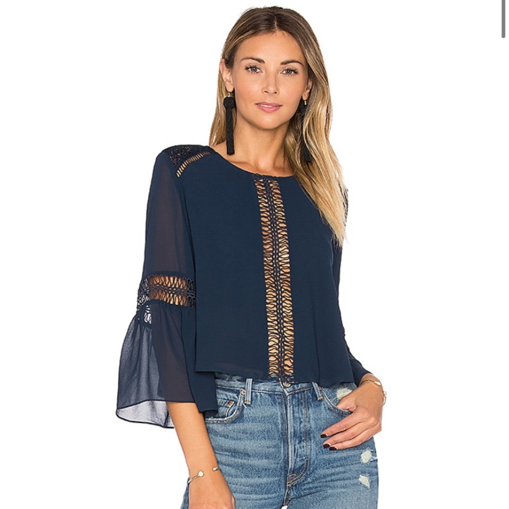 TULAROSA Jaylen Blouse in deep indigo